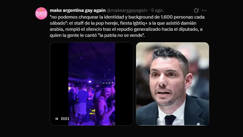 el medio Make Argentina Gay Again difundió el descontento con Damián Arabia en Pop Hereje