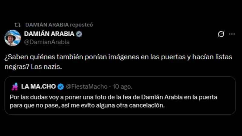 La comparación desmedida de Arabia en su cuenta de X.com